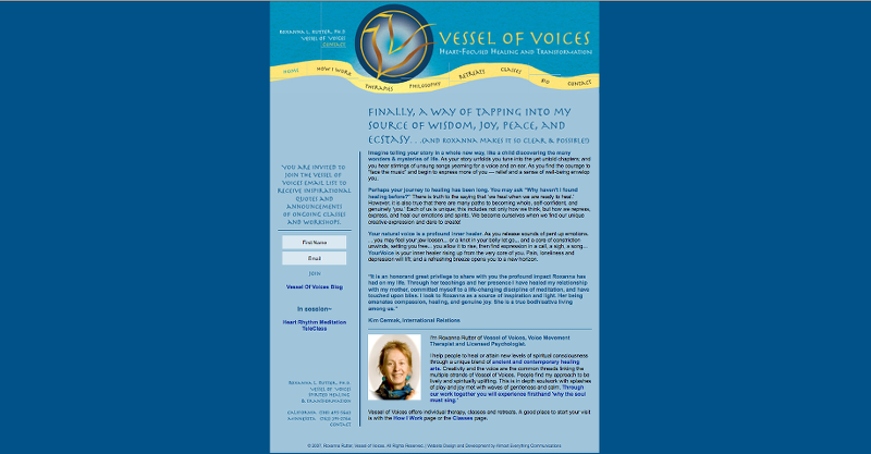 Previous Vessel of Voices WebSite