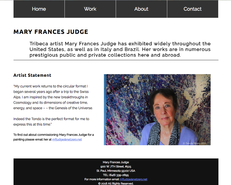 Mary Frances Judge WebSite